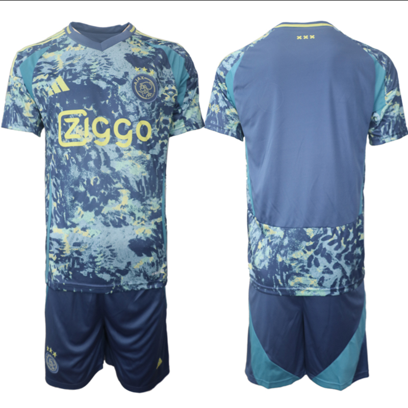 Men 2024-2025 Club AFC Ajax away Blue blank Soccer Jersey